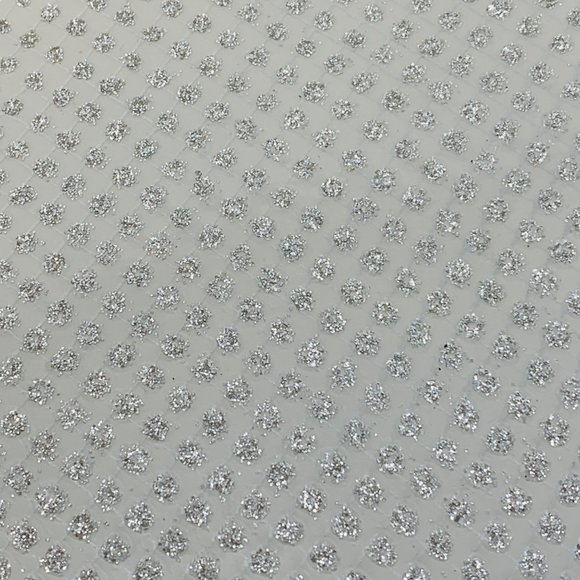 Vintage 1950s Silver Glitter Purse Plastic Top Handle Dotted Large Handbag - Picture 6 of 10